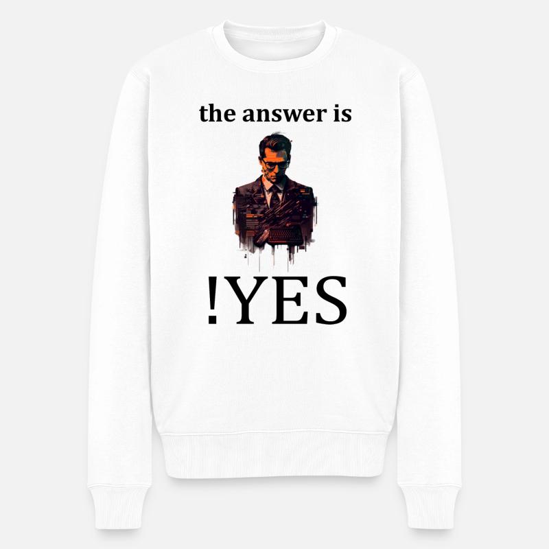 The answer is no (Informatikerwitz) - Männer Premium Bio Pullover - Weiß