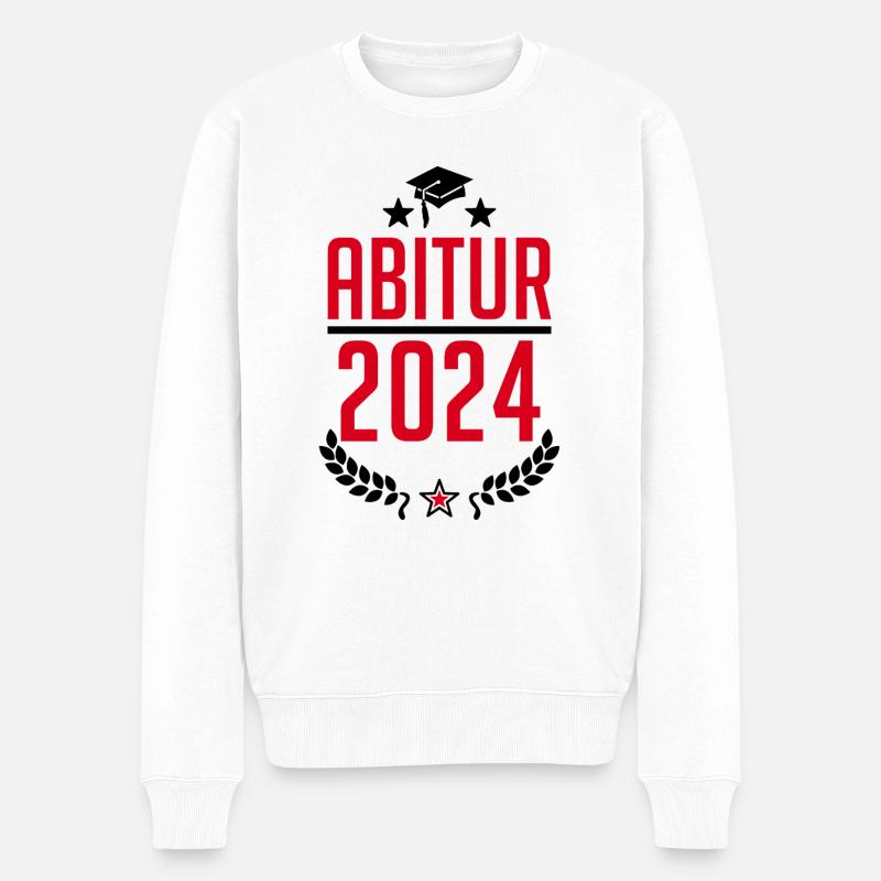 Abi 2024 - Abitur Abschluss Studium Abiturient - Männer Premium Bio Pullover - Weiß