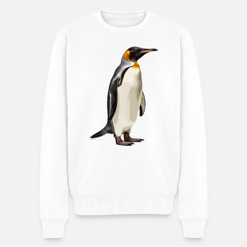majestätischer Königspinguin - Männer Premium Bio Pullover - Weiß