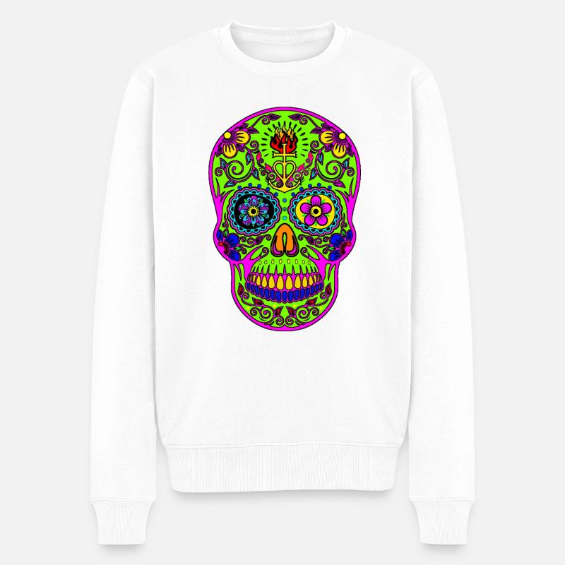 SKULL - Pull Premium bio Homme - blanc