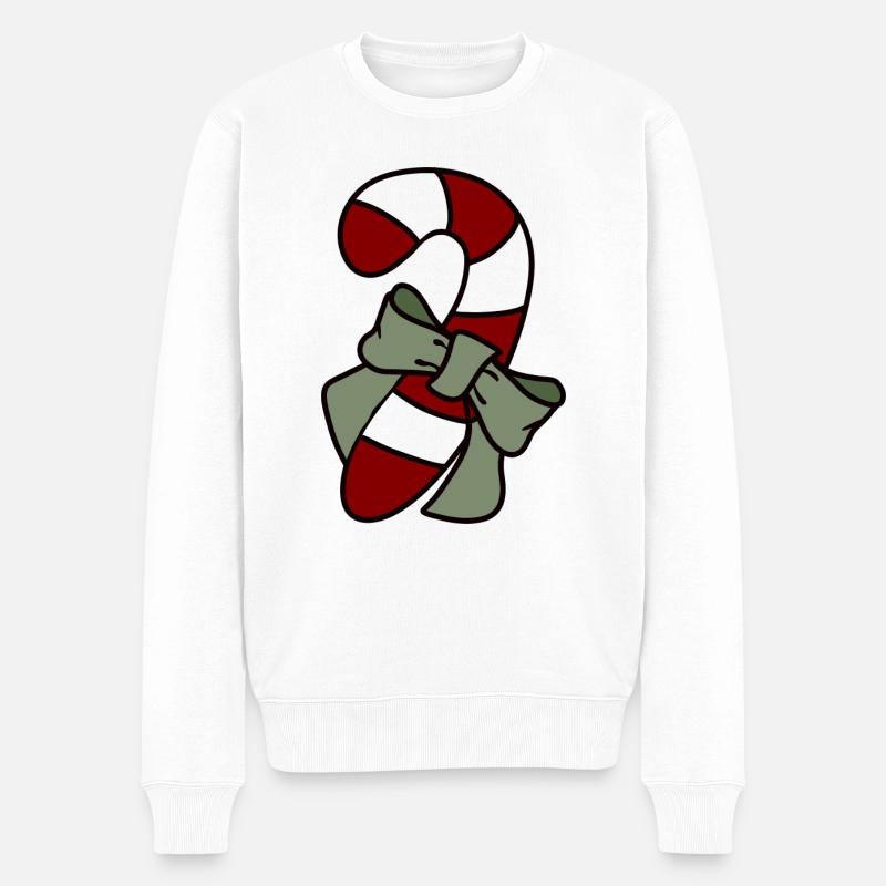 Zuckerstange - Männer Premium Bio Pullover - Weiß