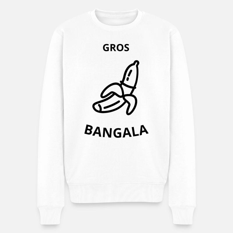 Big Bangala - Männer Premium Bio Pullover - Weiß