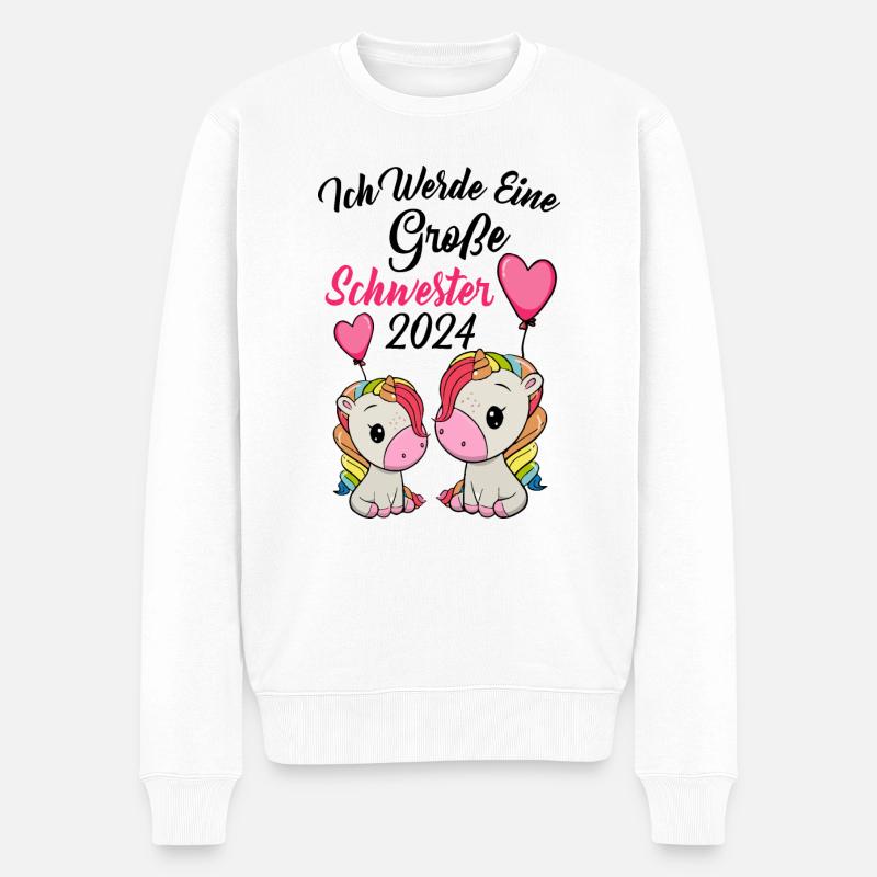 Große Schwester 2024 - Männer Premium Bio Pullover - Weiß