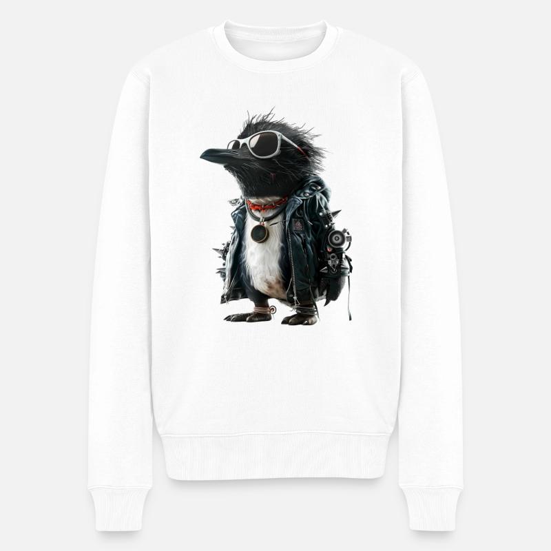 Pinguin Punk - Pull Premium bio Homme - blanc