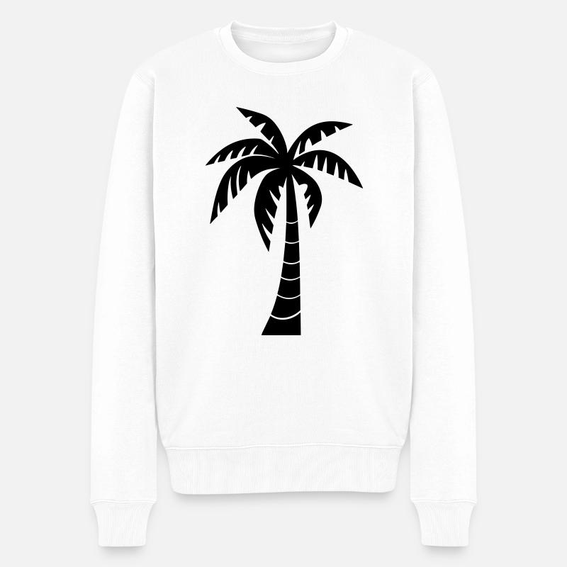 palmier - Pull Premium bio Homme - blanc