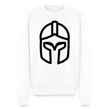 Spartanischer Helm - Männer Premium Bio Pullover - Weiß - Vorne - Thijin (182cm)