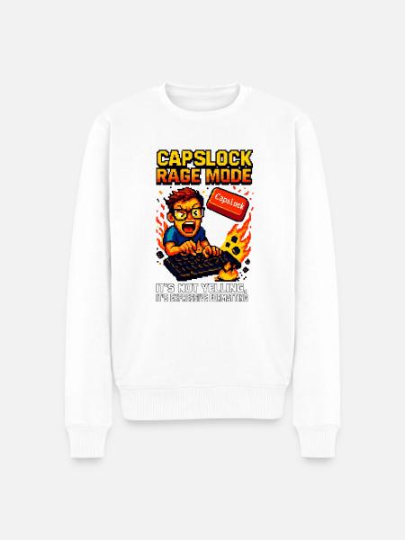 Capslock Rage Mode - Men's Premium Organic Jumper - white