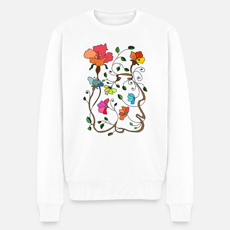 Fleur - Pull Premium bio Homme - blanc