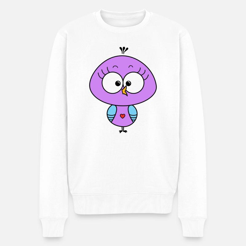 Küken Lila - Männer Premium Bio Pullover - Weiß