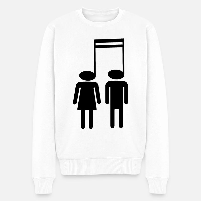 Partitions musicales - Pull Premium bio Homme - blanc