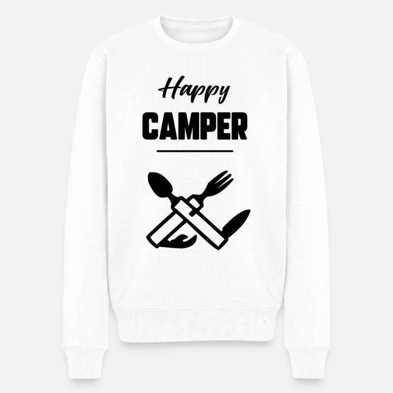 Happy camper - Pull Premium bio Homme - blanc