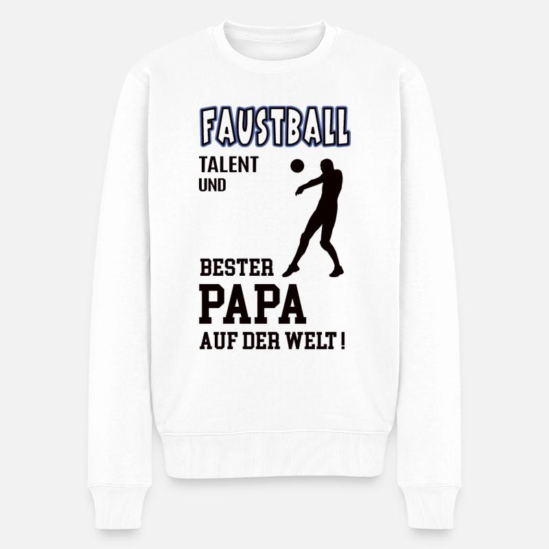 Faustball Spieler Faustballer Papa Vater Mann - Männer Premium Bio Pullover - Weiß