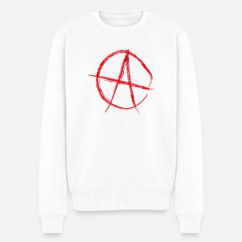 Anarchie - Männer Premium Bio Pullover - Weiß