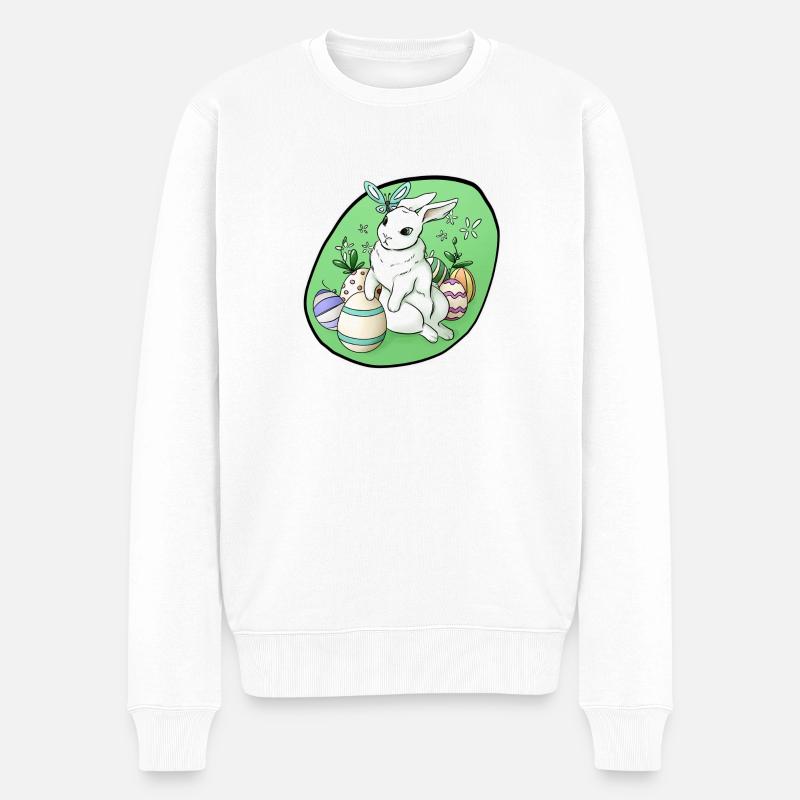Osterhase - Männer Premium Bio Pullover - Weiß
