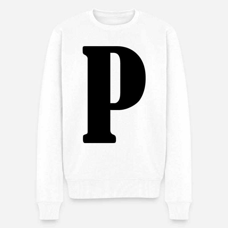 P - Männer Premium Bio Pullover - Weiß