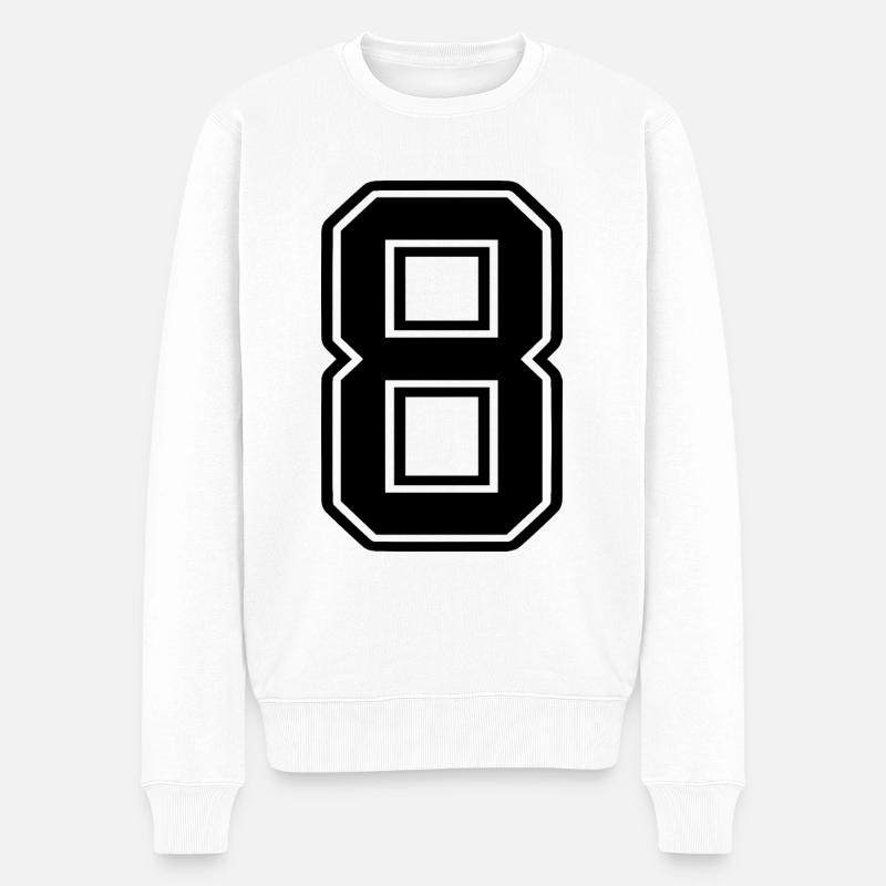 8 - Männer Premium Bio Pullover - Weiß