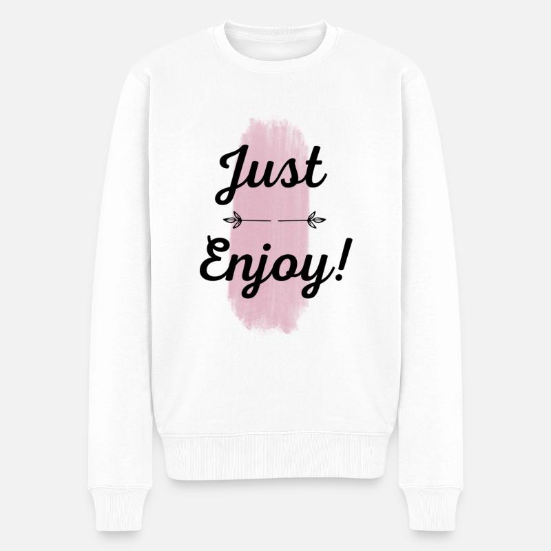 Just Enjoy - Männer Premium Bio Pullover - Weiß