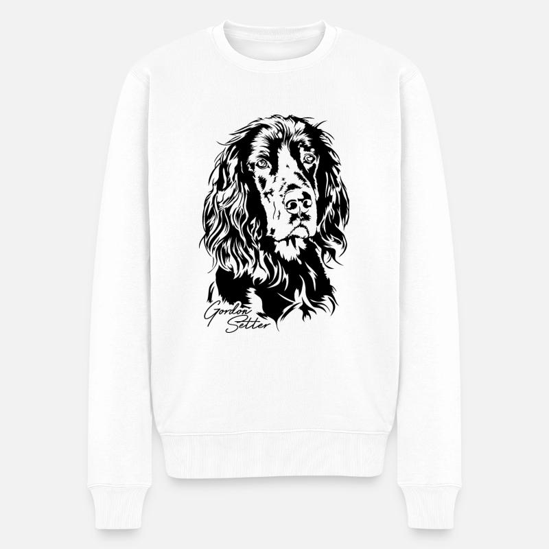 GORDON SETTER Portrait Hunde Hund Wilsigns - Männer Premium Bio Pullover - Weiß