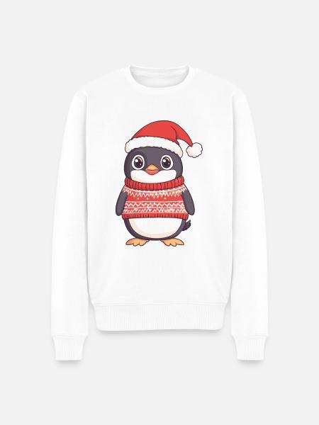Penguin Christmas Comic - Men's Premium Organic Jumper - white