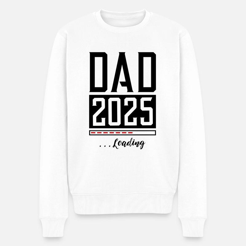 Dad 2025 Papa Loading Saying - Men's Premium Organic Jumper - white