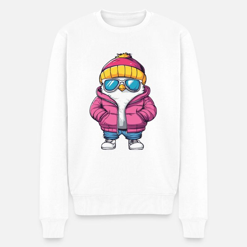 Dove Bird Cool Comic - Men's Premium Organic Jumper - white