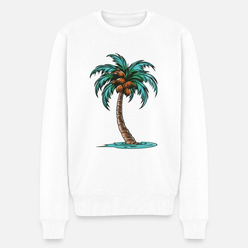 Palm Tree Icon - Men's Premium Organic Jumper - white