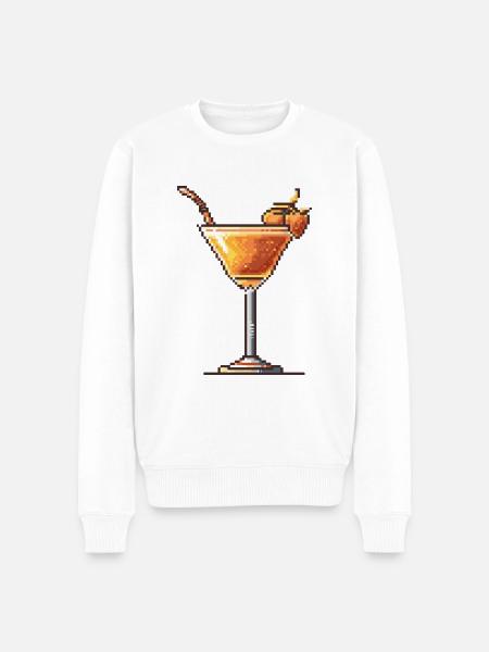 Cocktail Pixel Gamer - Männer Premium Bio Pullover - Weiß