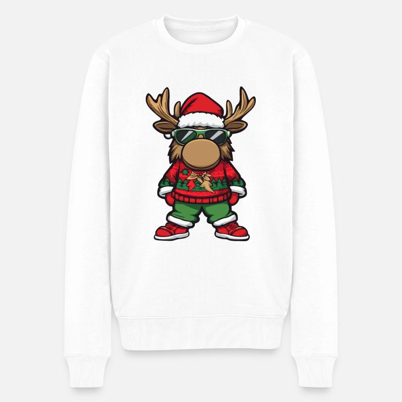Orignal Noël Moche Noël - Pull Premium bio Homme - blanc