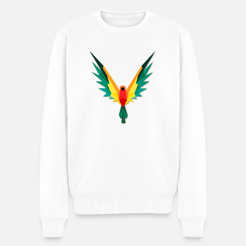 Perroquet Polygone - Pull Premium bio Homme - blanc