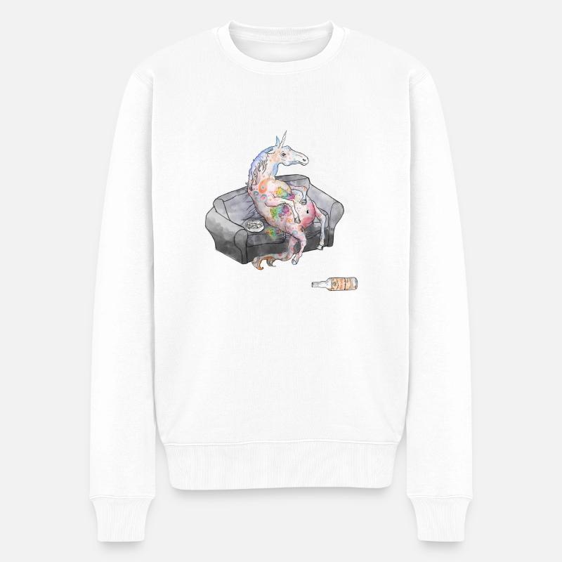drunk_corn.png - Männer Premium Bio Pullover - Weiß
