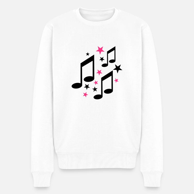 Noten - Musik - Männer Premium Bio Pullover - Weiß
