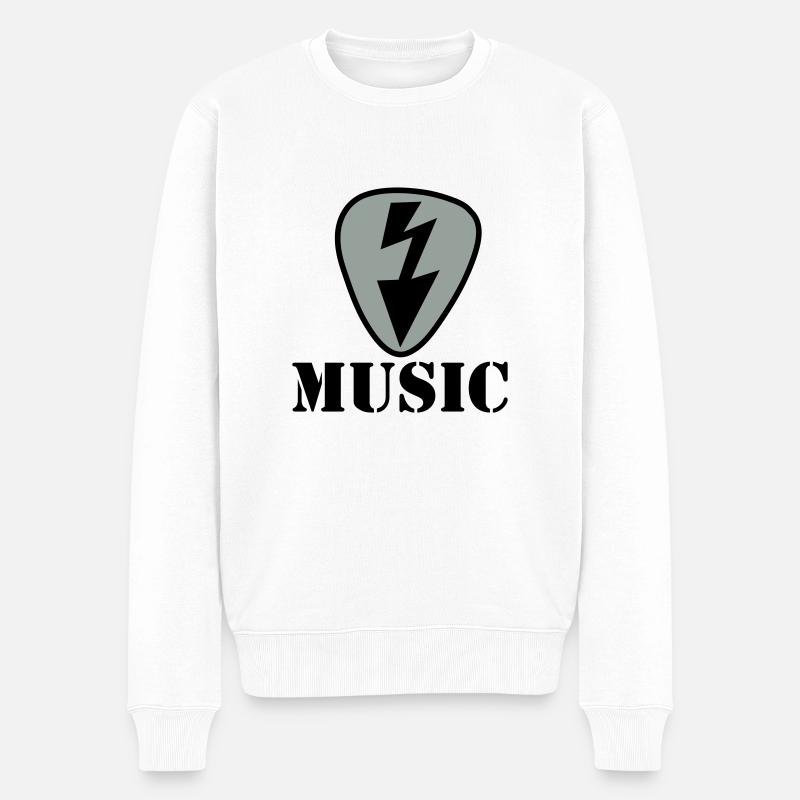 gitarre - Männer Premium Bio Pullover - Weiß
