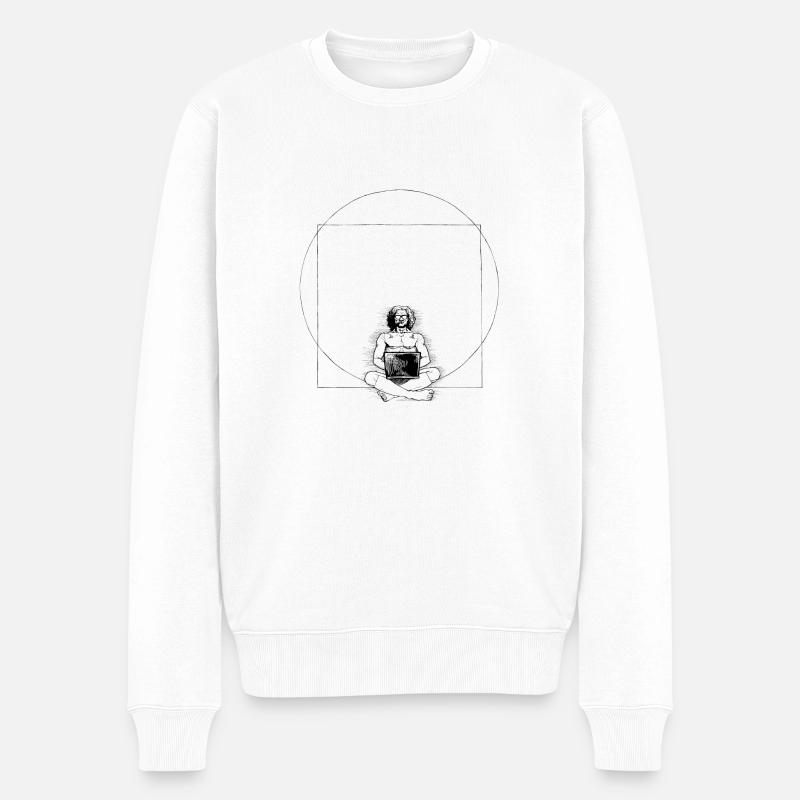 Nerd - Männer Premium Bio Pullover - Weiß