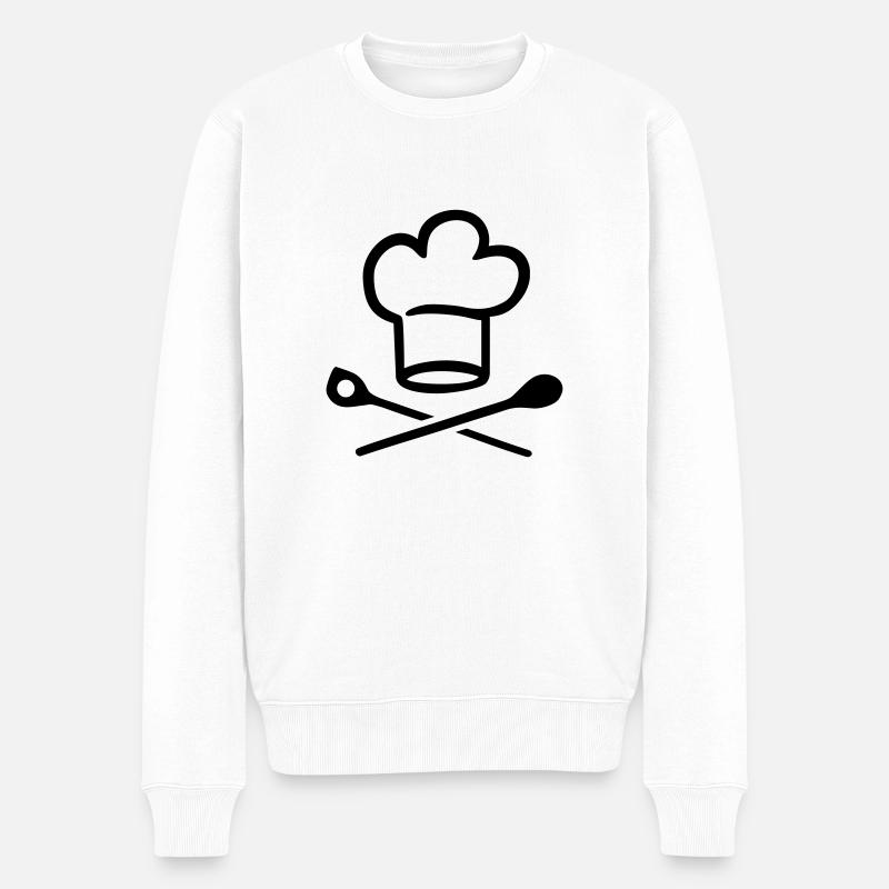 Koch - Männer Premium Bio Pullover - Weiß