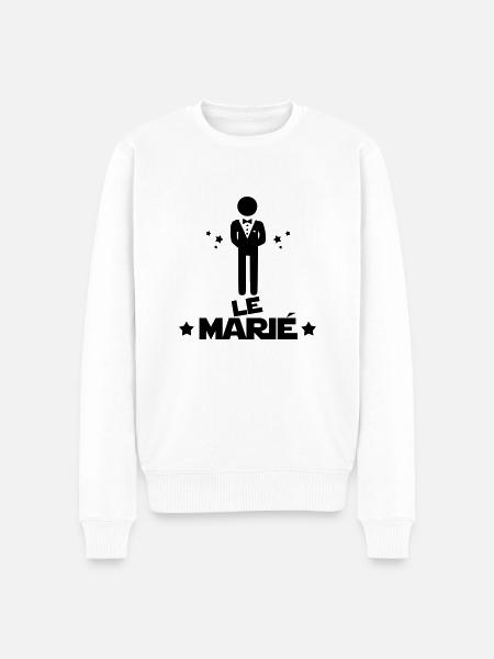 le marié,citations,message,bonhomme - Pull Premium bio Homme - blanc