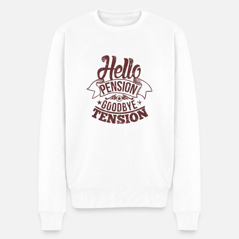 Hello Pension - Männer Premium Bio Pullover - Weiß