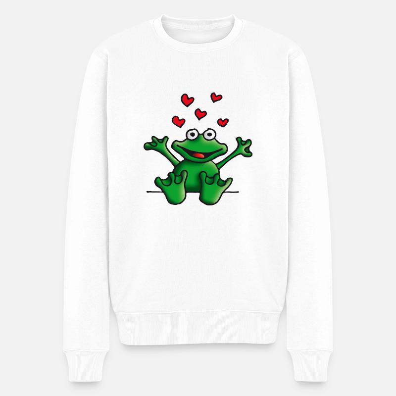 heart_frog_122011c - Pull Premium bio Homme - blanc