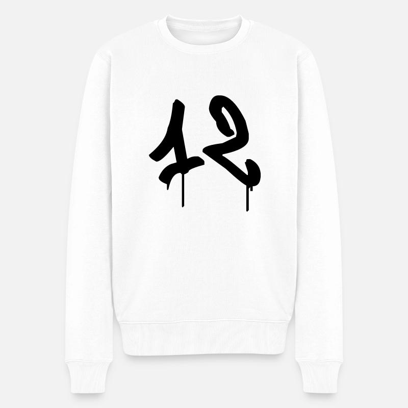 Graffiti : 12 - Männer Premium Bio Pullover - Weiß