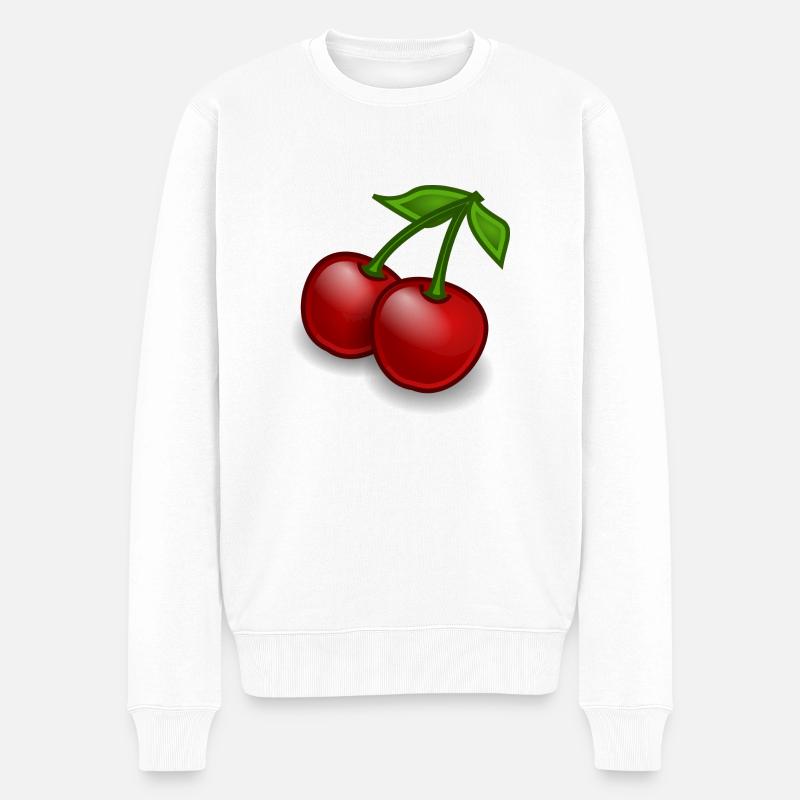 Kirsche Geschenk - Männer Premium Bio Pullover - Weiß