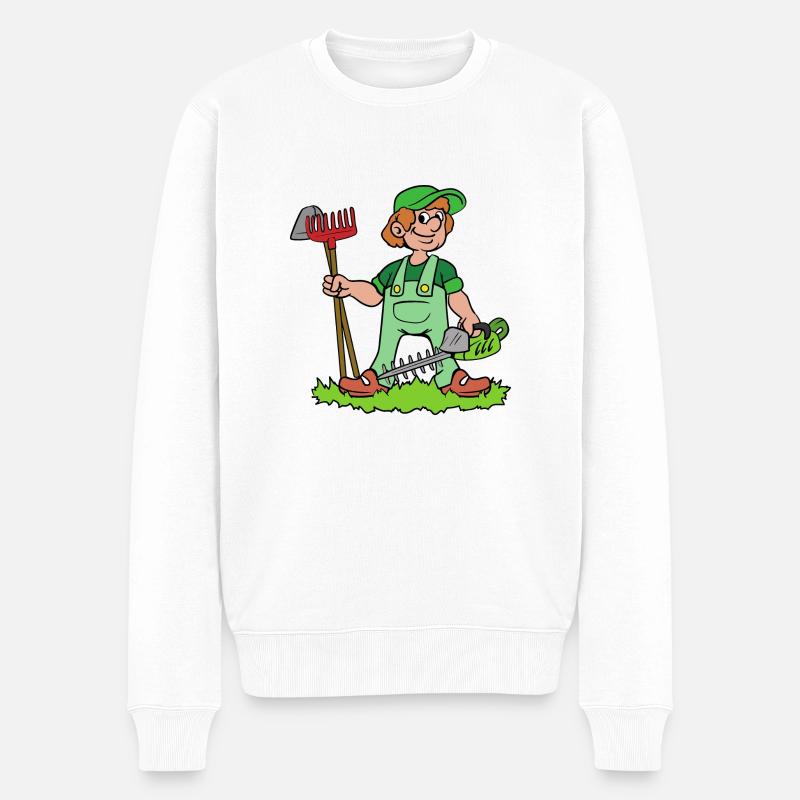 jardinier - Pull Premium bio Homme - blanc