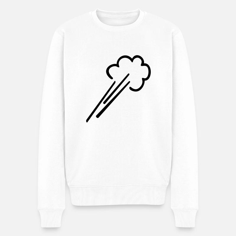 Luftstrom / wind blows (1c) - Männer Premium Bio Pullover - Weiß