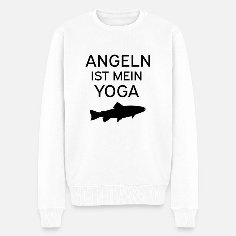 Angeln - Männer Premium Bio Pullover - Weiß