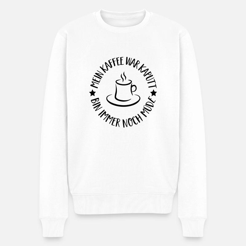 Kaffee - Männer Premium Bio Pullover - Weiß