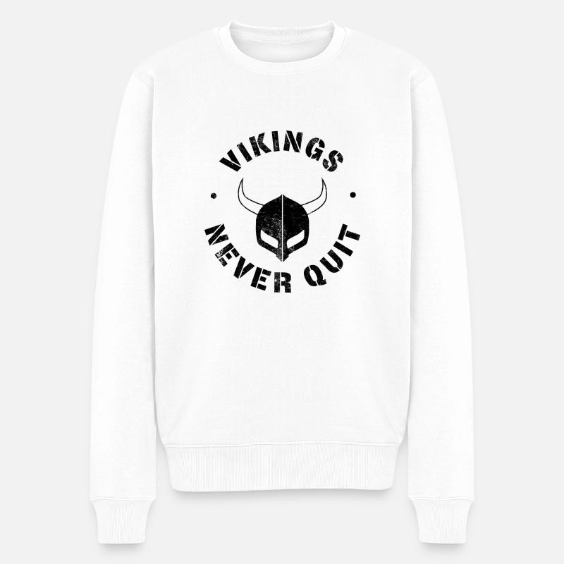 Vikings never Quit! - Männer Premium Bio Pullover - Weiß