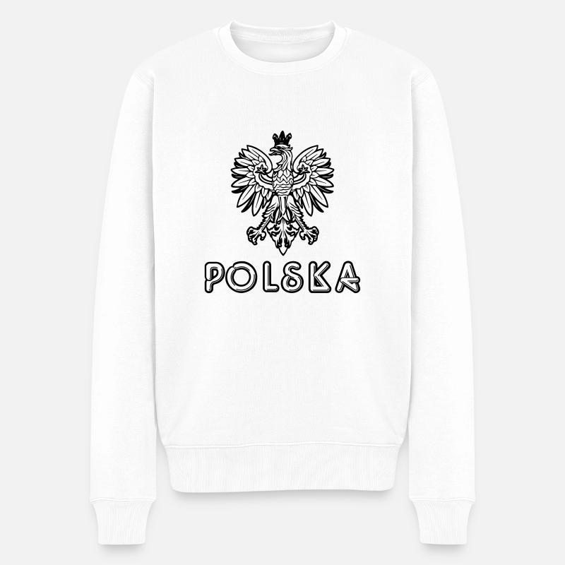 polska - Männer Premium Bio Pullover - Weiß