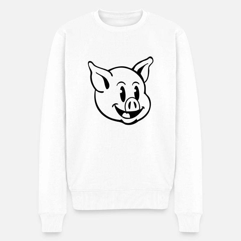 pig_comic_t1 - Pull Premium bio Homme - blanc