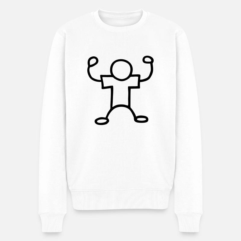 Muckis - Muskeln - Männer Premium Bio Pullover - Weiß
