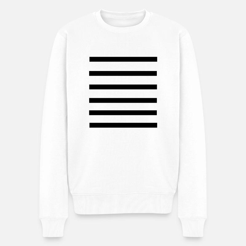 stripes_pattern_line - Pull Premium bio Homme - blanc