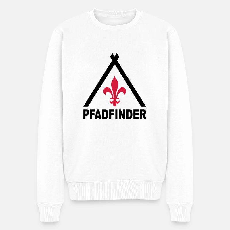 pfadfinder lilie zelt - Männer Premium Bio Pullover - Weiß