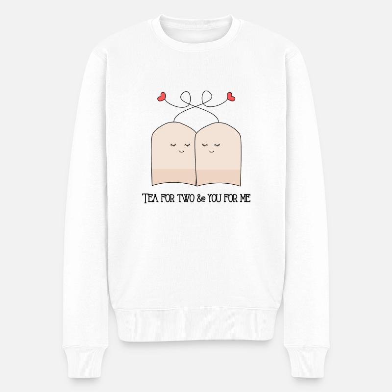 Tea for two - Pull Premium bio Homme - blanc